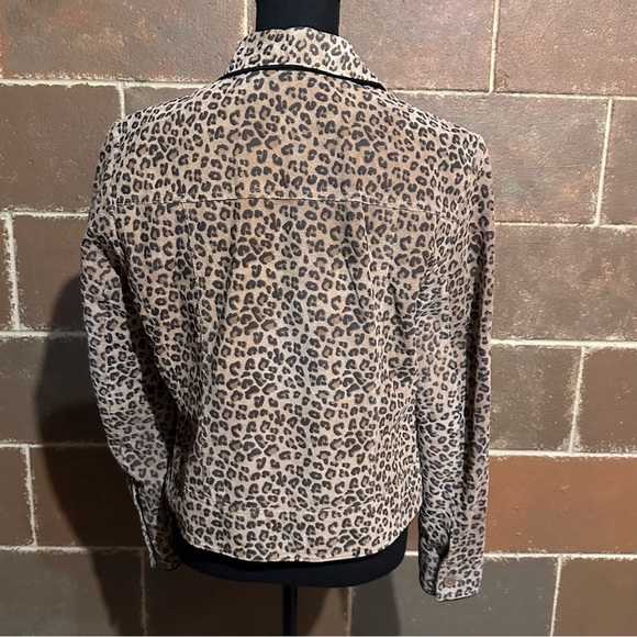 Revue Animal Print 100% Suede Leather Jacket Women's PL Petite Large - Picture 5 of 8